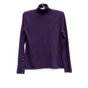 Pursuits Turtleneck Pullover Womens M Fine Italian Merino‎ Wool Purple Capsule